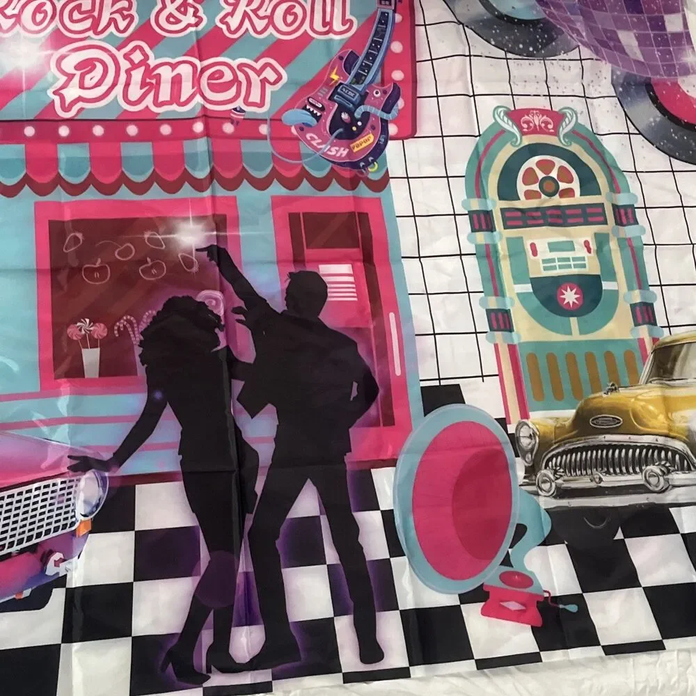 Back to 50s Theme Background Birthday Party Background 4x5 Feet